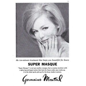 Germaine Monteil Super Masque Beauty 1960s Vintage Print Ad 9 inch Tall